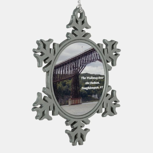 Hudson River Walkway Weihnachtsmuseum Schneeflocken Zinn-Ornament (Links)