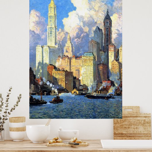 Hudson River Waterfront - Colin Campbell Cooper Poster (Küche)