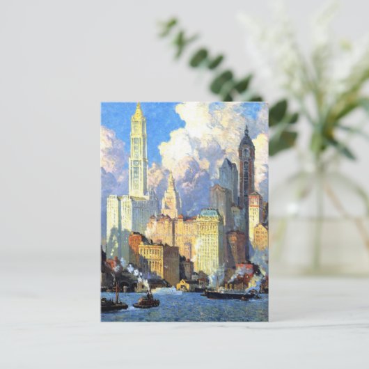 Hudson River Waterfront - Colin Campbell Cooper Postkarte (Stehend Vorderseite)