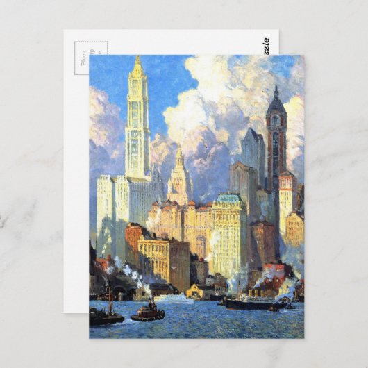 Hudson River Waterfront - Colin Campbell Cooper Postkarte (Vorne/Hinten)