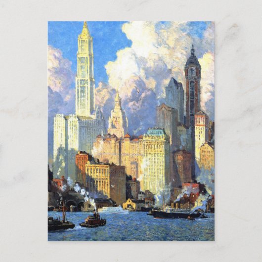 Hudson River Waterfront - Colin Campbell Cooper Postkarte (Vorderseite)