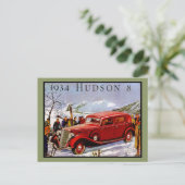Hudson Vintage Car Postkarte (Stehend Vorderseite)