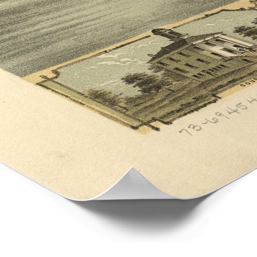 Hudson WI 1870 Antike Panoramakarte Poster (Ecke)