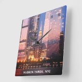Hudson Yards (Schiff) Empire State Gebäude, NYC Quadratische Wanduhr (Winkel)