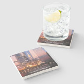 Hudson Yards (Schiff) Empire State Gebäude, NYC Steinuntersetzer (Seitenansicht)