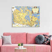 Hudson's Bay Company - Karte von Kanada Leinwanddruck (Insitu (Wohnzimmer))
