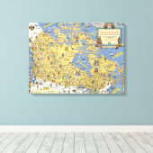 Hudson's Bay Company - Karte von Kanada Leinwanddruck (Insitu (Holzboden))