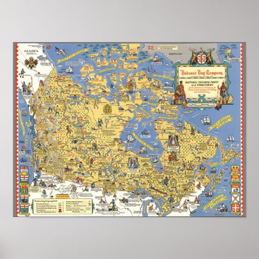 Hudson's Bay Company - Karte von Kanada Poster (Vorne)