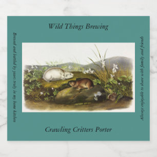 Hudson's Bay (Ungava Collared) Lemming von Audubon Bierflaschenetikett