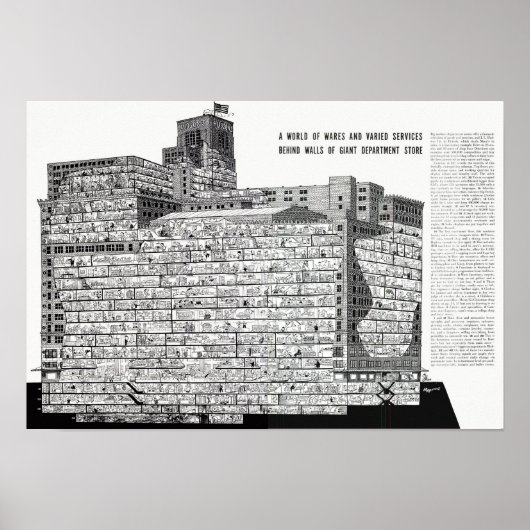 Hudson's Detroit - Cutout-Gebäude Poster (Vorne)