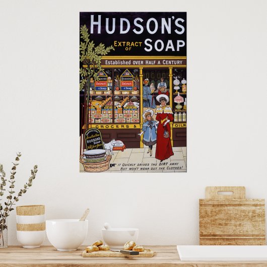 Hudson's Soap 1895 Poster (Küche)