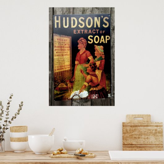 Hudsons Soap Vintage Poster Print (Küche)