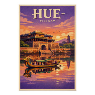 Hue Antike Hauptstadt, Vietnam Reise Poster