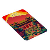 Hue Vietnam Pagoda Travel Retro Magnet (Rechte Seite)