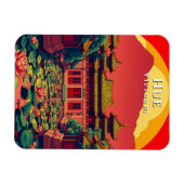 Hue Vietnam Pagoda Travel Retro Magnet (Horizontal)