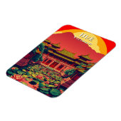 Hue Vietnam Pagoda Travel Retro Magnet (Linke Seite)
