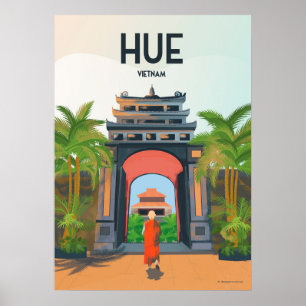 Hue vietnam Vintage Reiseplakat Poster