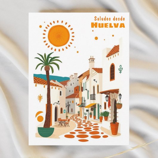 Huelva Spanien Mediterrane Kleinstadt Postcard Postkarte