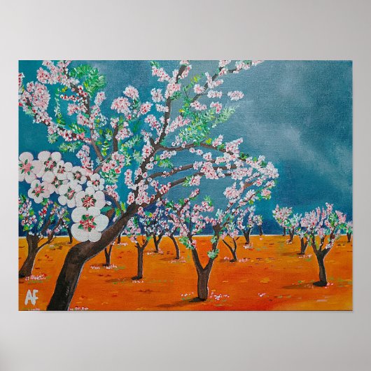 Huerto de Almendros Painting by Alfred Fox Poster (Vorne)