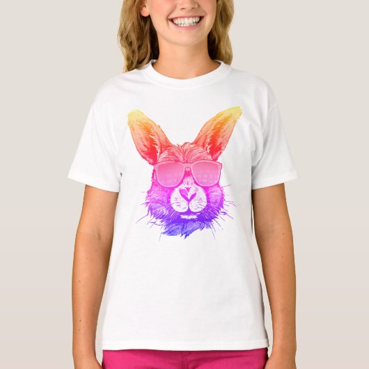 Hues of Hoppiness: 'farbenfroher Kaninchen' T-Shirt (Vorderseite)