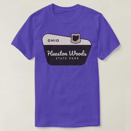 Hueston Woods Staat Park Ohio Begrüßungszeichen T-Shirt (Design vorne)