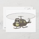 Huey Helicopter Cartoon Postkarte (Vorne/Hinten)