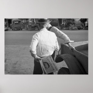 Huey langer Anhänger in Louisiana, Dreißigerjahre Poster