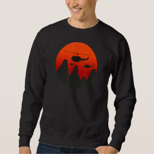 Huey Retro Helicopter Vintag Sunset Vietnam Sweatshirt
