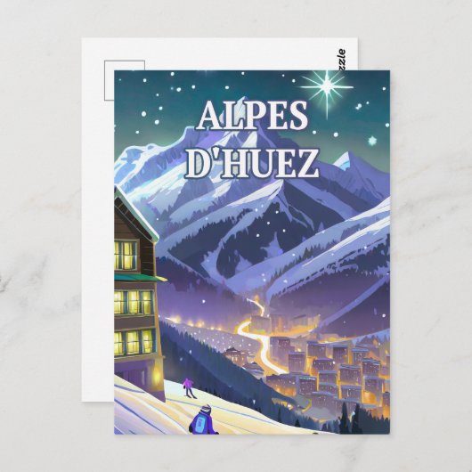 Huez-Alpen: Glänzender Aufstieg ins Herz der Postkarte (Vorne/Hinten)