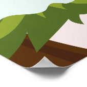 Huez France Retro Skiposter Poster (Ecke)