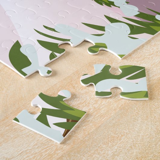 Huez France Retro Skiposter Puzzle (Seite)