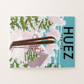 Huez France Retro Skiposter Puzzle (Horizontal)