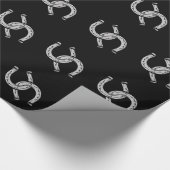 Hufeisen auf Schwarz Geschenkpapier (Ecke)
