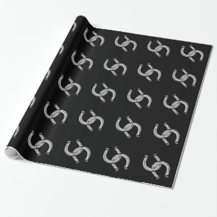 Hufeisen auf Schwarz Geschenkpapier