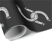 Hufeisen auf Schwarz Geschenkpapier (Rolleneckpunkt)