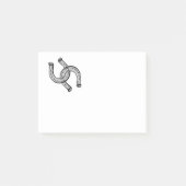 Hufeisen auf Schwarz Post-it Klebezettel (Vorderseite)