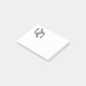 Hufeisen auf Schwarz Post-it Klebezettel (angewinkelt)