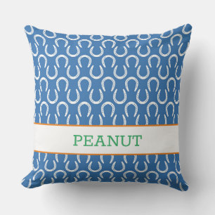 Hufeisen Blaues Pferd Name Foto Keepake Kissen