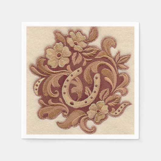 Hufeisen-Cowgirl Western Serviette (Vorderseite)