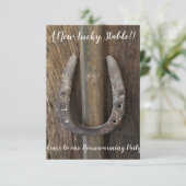 Hufeisen Design rustikale Farben ein neuer glückli RSVP Karte (Stehend Vorderseite)