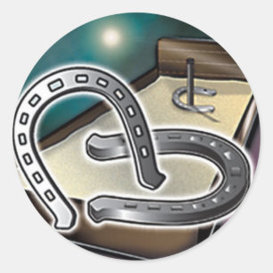 Hufeisen eine Grube Runder Aufkleber