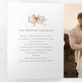 Hufeisen-Fall-Hochzeitsprogramm-Bandfoto Dreifach-gefaltete Programmkarte (Innen Erste Seite)
