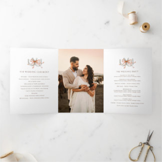 Hufeisen-Fall-Hochzeitsprogramm-Bandfoto Dreifach-gefaltete Programmkarte