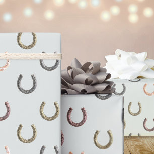 Hufeisen gemustert Pferd Reiter Reitsport Geschenkpapier