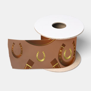Hufeisen, goldbraun satinband