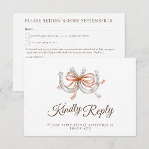 Hufeisen-Hochzeitsmenüwahl-QR-Code im Herbst mit S RSVP Karte