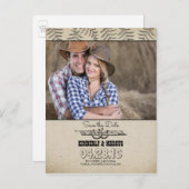 Hufeisen Land Rustikal Save the Date Ankündigungspostkarte (Vorne/Hinten)