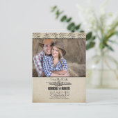 Hufeisen Land Rustikal Save the Date Ankündigungspostkarte (Stehend Vorderseite)