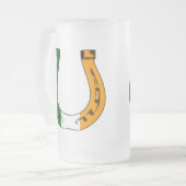 Hufeisen Mattglas Bierglas (Vorderseite Links)