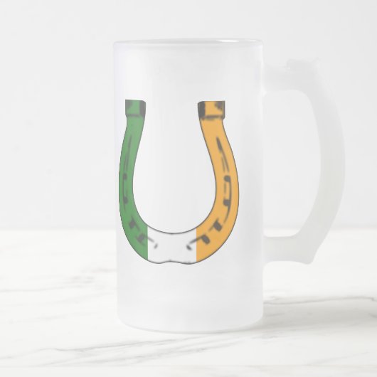 Hufeisen Mattglas Bierglas (Rechts)